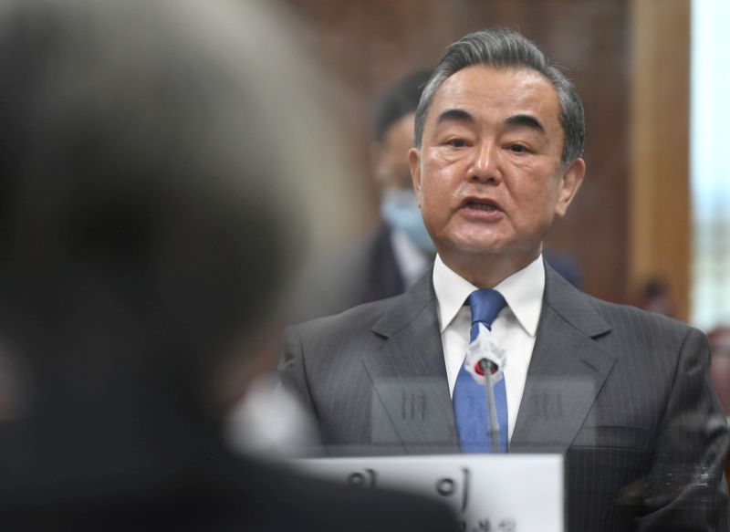 FILE PHOTO: Chinese Foreign Minister Wang Yi meets South Korean