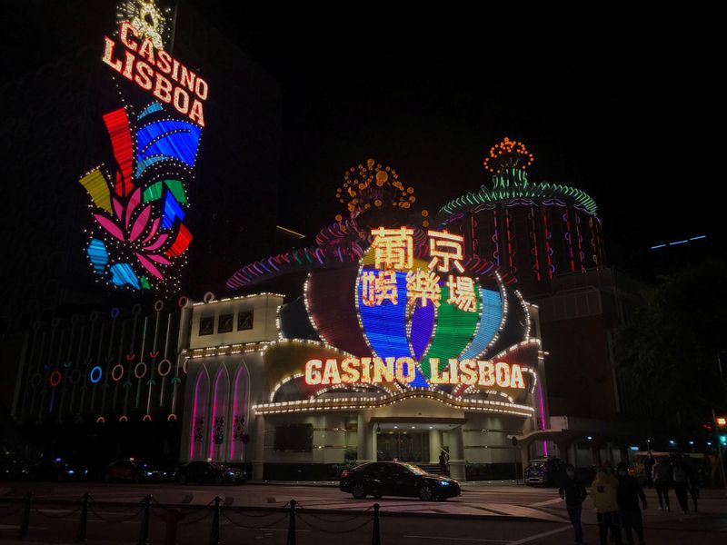 FILE PHOTO: A night view of the Casino Lisboa after