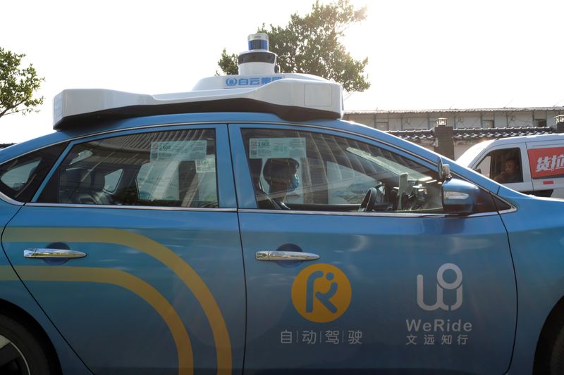 FILE PHOTO: WeRide autonomous taxi is seen in Guangzhou