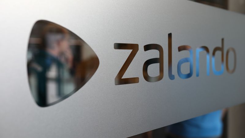 The logo of fashion retailer Zalando is pictured at the