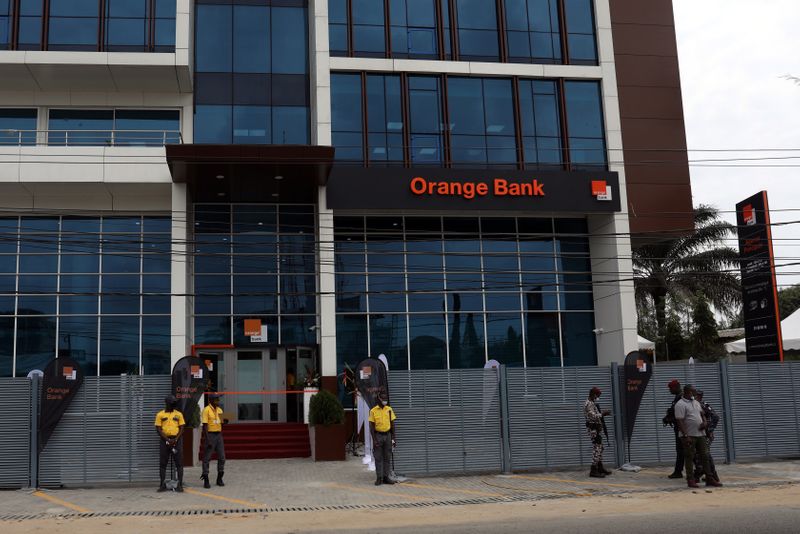 The bulding of the French mobile operator Orange is pictured