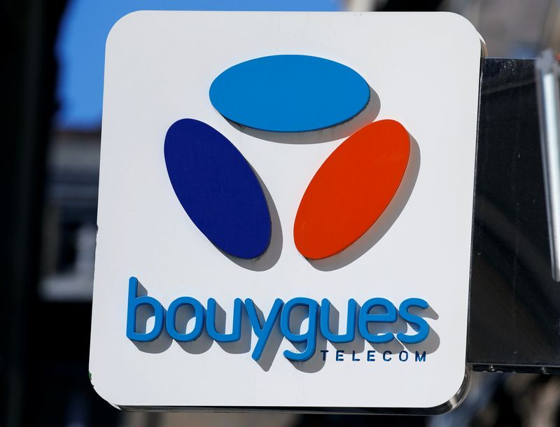 FILE PHOTO: The Bouygues Telecom company logo is seen at