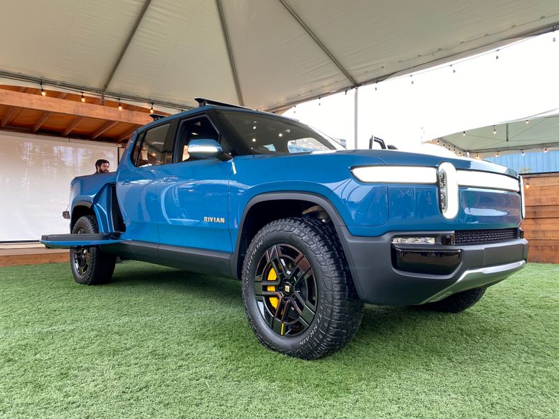 FILE PHOTO: Electric vehicle startup Rivian shows off its SUV