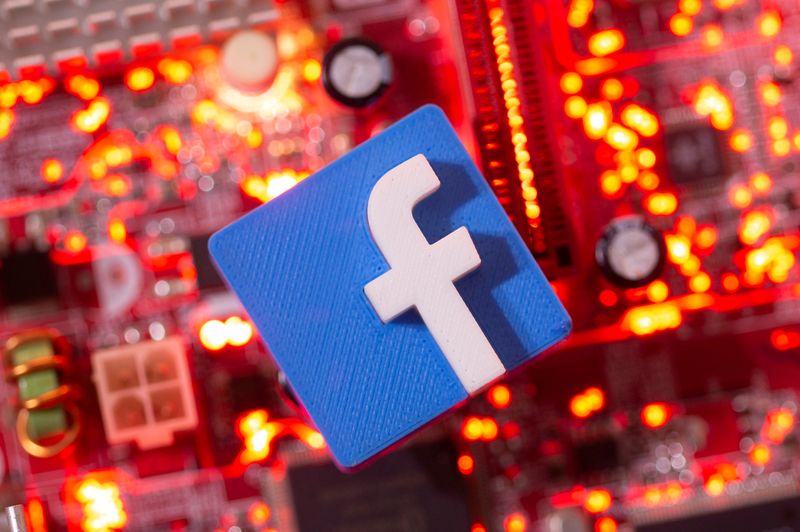 FILE PHOTO: Illustration of a 3D printed Facebook logo on