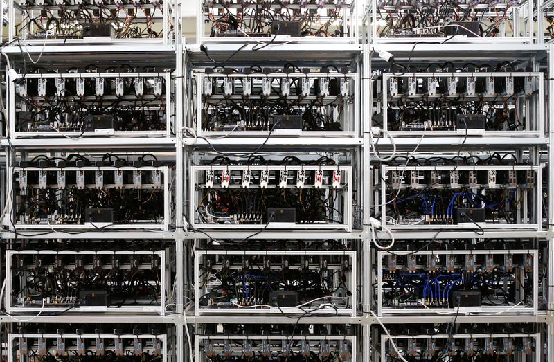 FILE PHOTO: Bitcoin mining computer servers are seen in Bitminer