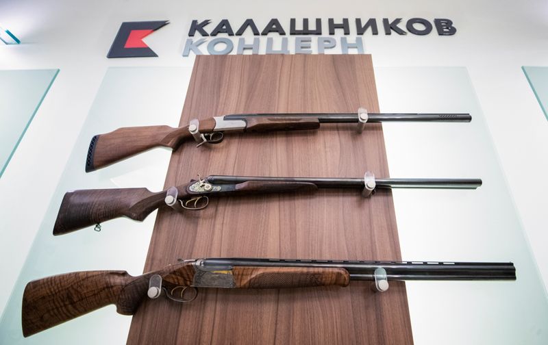 A view shows an office of Russian arms manufacturer Kalashnikov