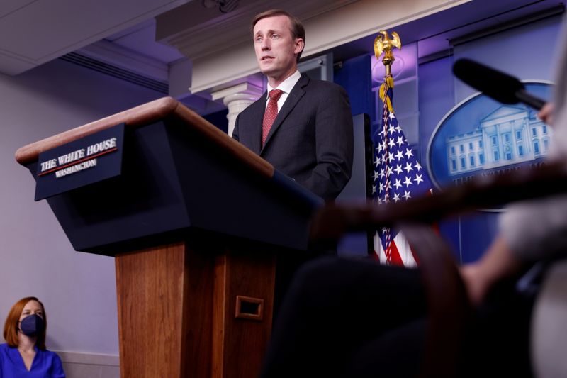 White House National Security Advisor Jake Sullivan delivers remarks during