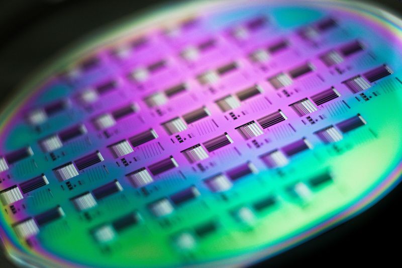 FILE PHOTO: A silicon wafer is pictured during the media