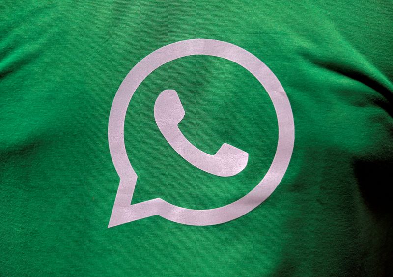 FILE PHOTO: A logo of WhatsApp is pictured on a