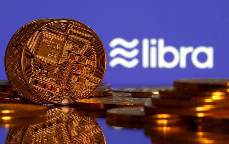 FILE PHOTO: Representations of virtual currency and Libra logo illustration