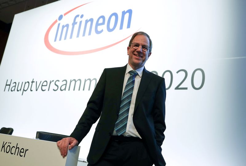 FILE PHOTO: Ploss, CEO of German semiconductor manufacturer Infineon poses