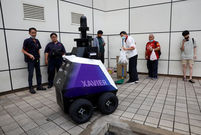 Autonomous robot Xavier patrols a neighbourhood mall to detect “undesirable