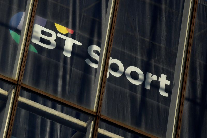 FILE PHOTO: FILE PHOTO: A BT Sport logo is displayed
