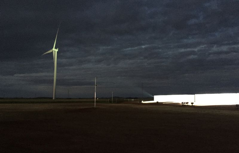 FILE PHOTO: Tesla Powerpacks at Neoen wind farm in Hornsdale