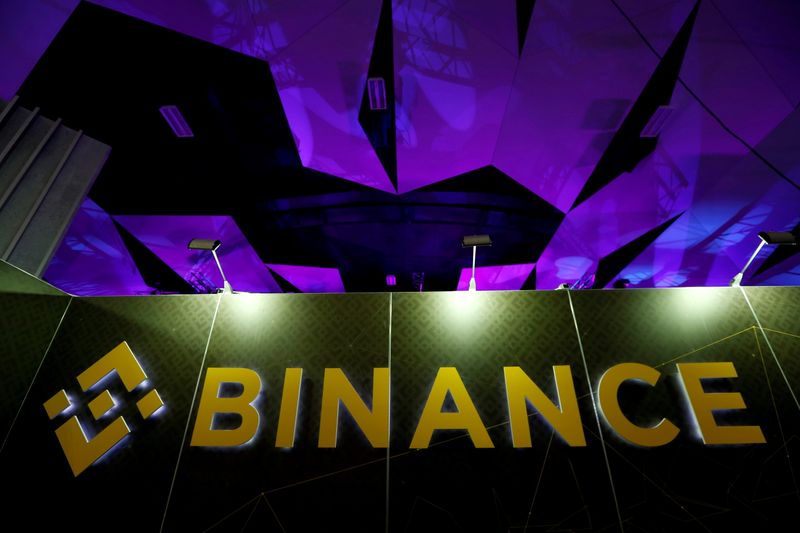 FILE PHOTO: The logo of Binance is seen on their
