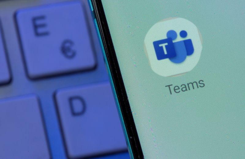 FILE PHOTO: Microsoft Teams app is seen on the smartphone