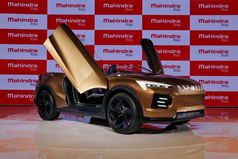 FILE PHOTO: Mahindra Funster electric concept SUV is on display