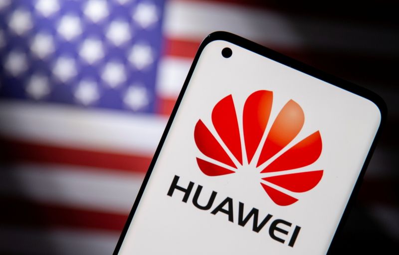 FILE PHOTO: Smartphone with a Huawei logo is seen in