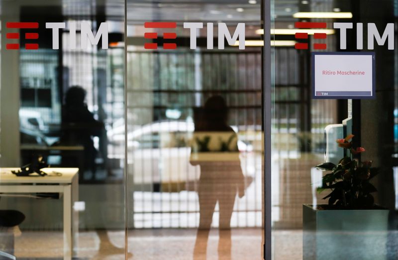 The Tim logo is seen at its headquarters