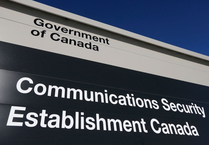 A sign is pictured outside the Communications Security Establishment headquarters