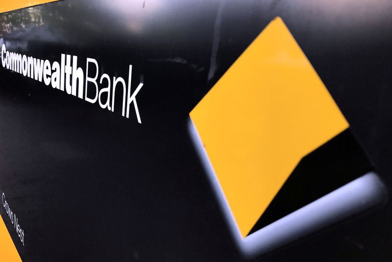 FILE PHOTO: A Commonwealth Bank of Australia logo adorns the