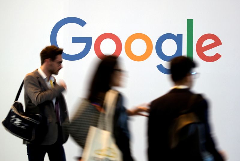 FILE PHOTO: The logo of Google is pictured during the