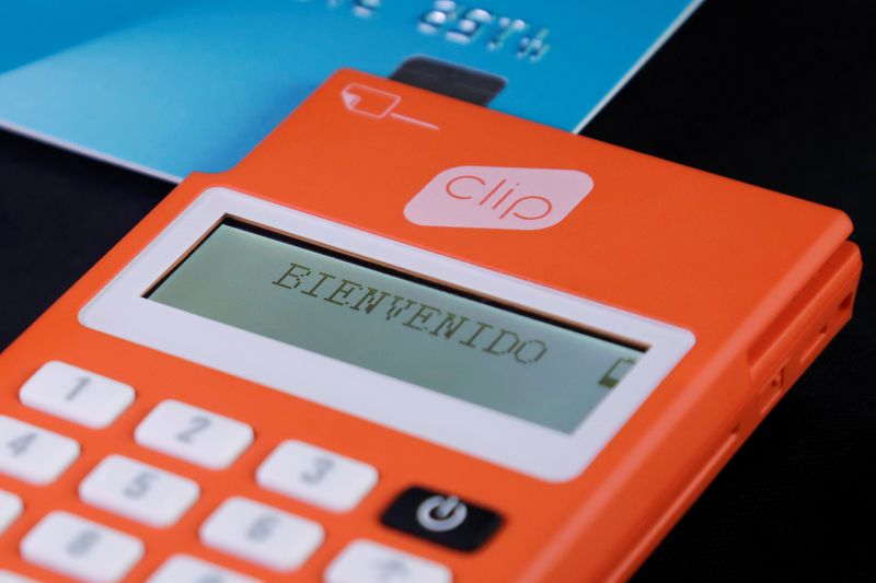 A device from Mexican payments startup Clip is seen in