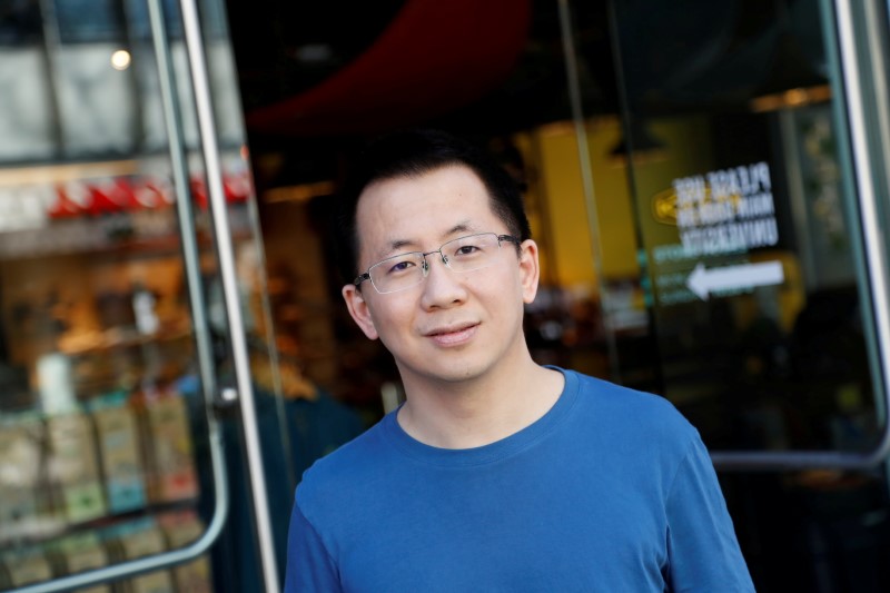 FILE PHOTO: Zhang Yiming, founder and global CEO of ByteDance,