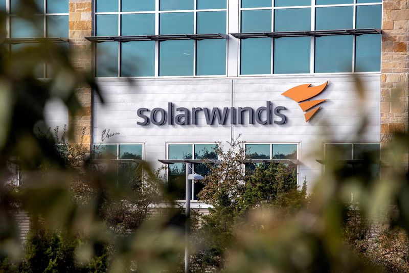 FILE PHOTO: Exterior view of SolarWinds headquarters in Austin