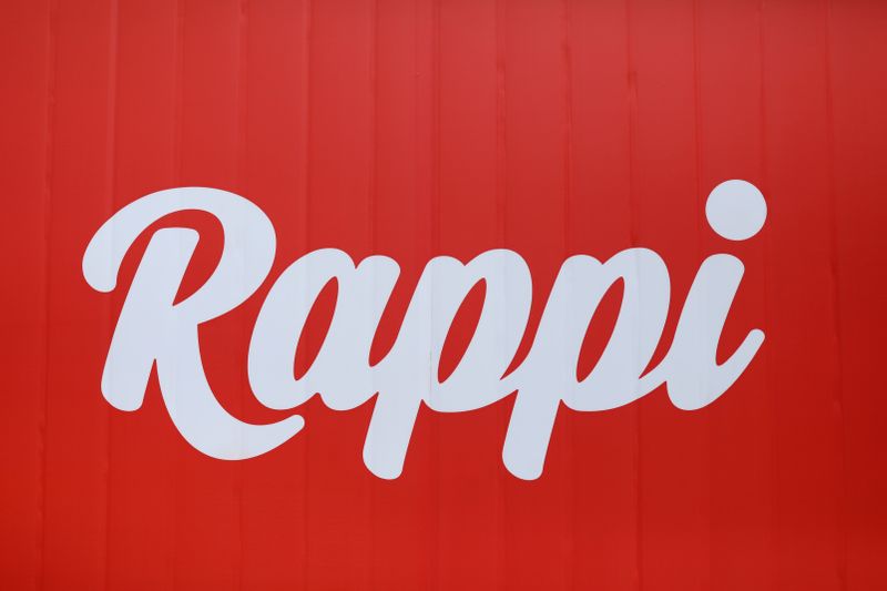The logo of the Colombian on-demand delivery company Rappi is