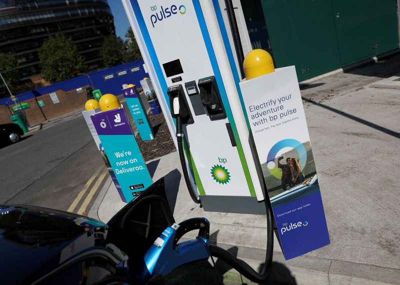 FILE PHOTO: A BP Pulse electric vehicle charging point is