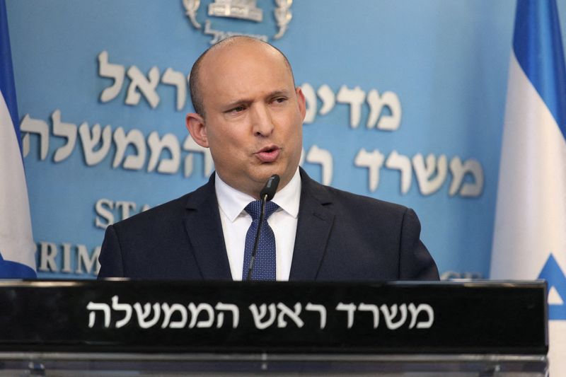 FILE PHOTO: Israeli PM Bennett gives press conference in Jerusalem