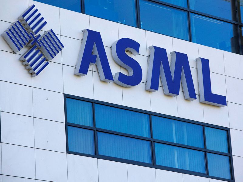 FILE PHOTO: The company logo of Dutch chipmakers ASML