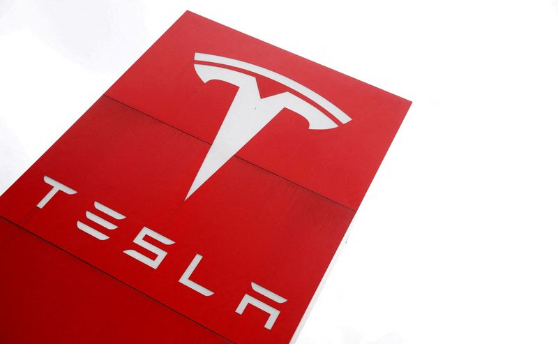 FILE PHOTO: FILE PHOTO: The logo of car manufacturer Tesla