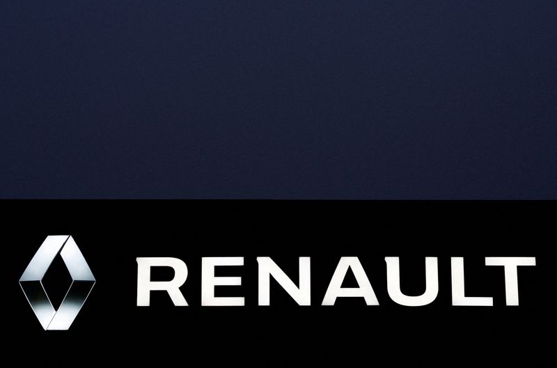 FILE PHOTO: The logo of Renault carmaker is pictured at
