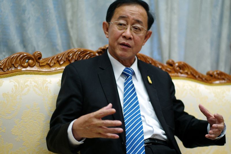 Thailand Transport Minister Arkhom Termpittayapaisith speaks during an interview with