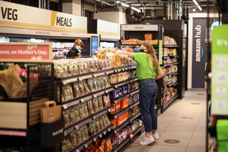 FILE PHOTO: UK’s first Amazon Fresh supermarket in London