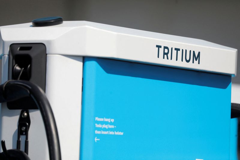 FILE PHOTO: A Tritium charging station is seen at a
