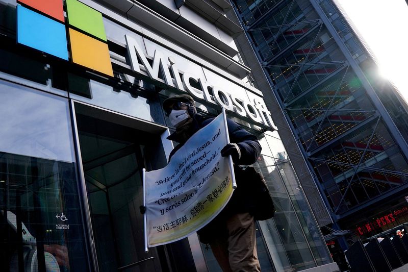 FILE PHOTO: Microsoft buys Activision, in New York City