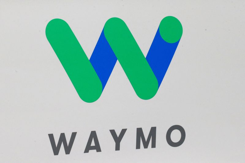 FILE PHOTO: The Waymo logo is displayed during the company’s