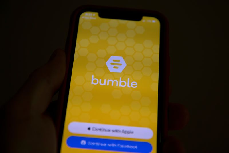 The Bumble Inc. (BMBL) app is shown on an Apple