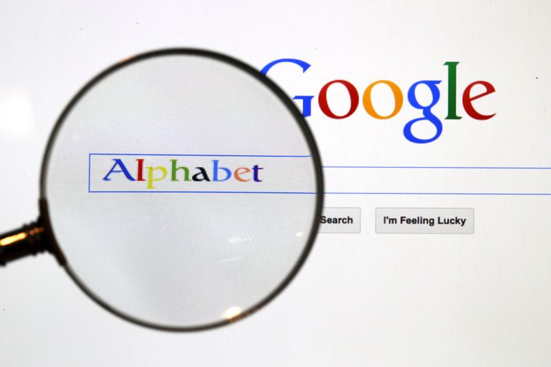 File photo of a Google search page is seen through