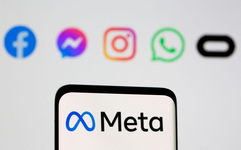 FILE PHOTO: Facebook’s new rebrand logo Meta is seen on
