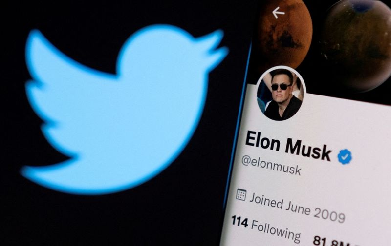 FILE PHOTO: A photo illustration shows Elon Musk’s twitter account