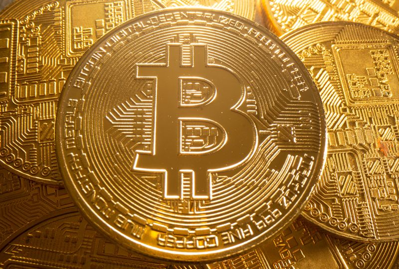 FILE PHOTO: Representation of cryptocurrency Bitcoin is seen in this