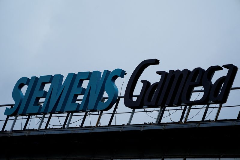 Siemens Gamesa sign displayed at headquarters in Zamudio