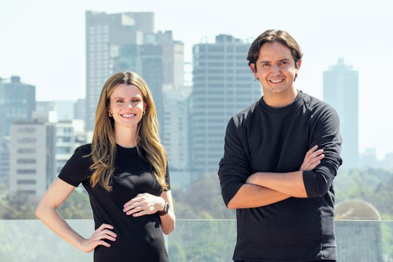 TuHabi co-founders Brynne McNulty Rojas and Sebastian Noguera pose for