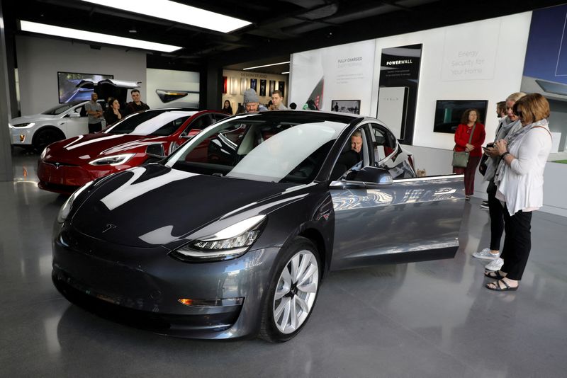 FILE PHOTO: A Tesla Model 3 is seen in a