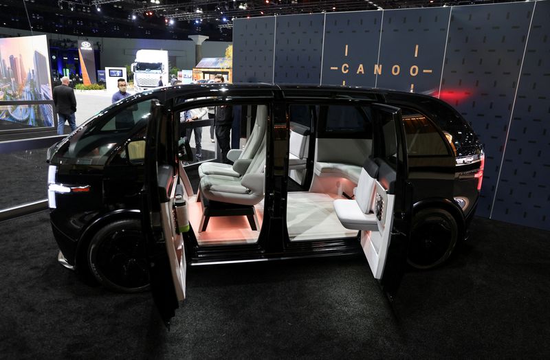 FILE PHOTO: Canoo Lifestyle Vehicle at the 2021 LA Auto