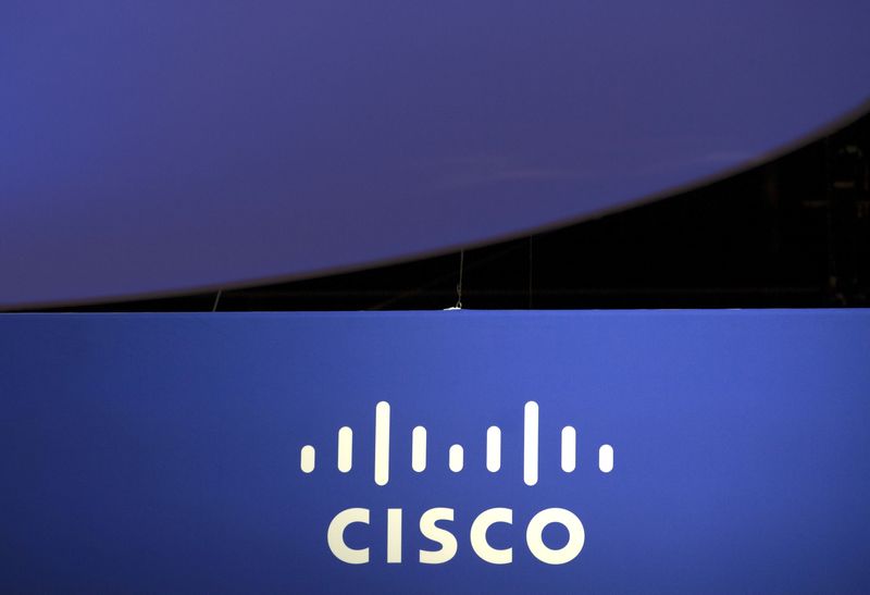 FILE PHOTO: The Cisco Systems logo is seen as part